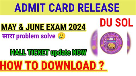 Soladmit Card Release Nd Th Th Semester May June Exam Sol