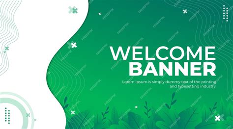 Nueva Plantilla De Banner De Bienvenida Diseño Mínimo Verde Blanco