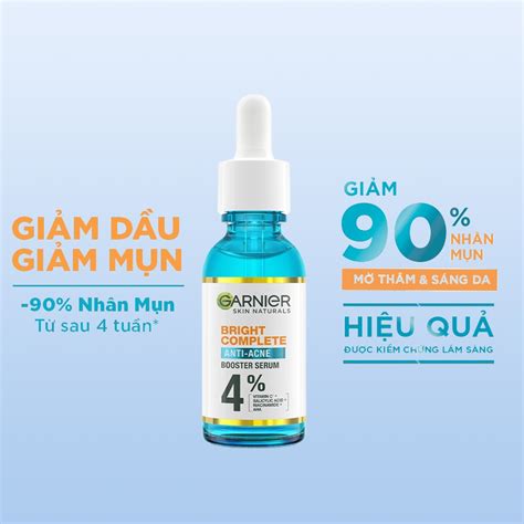 Serum Tinh Chất Dưỡng Giảm Mụn Sáng Da Ngừa Thâm Garnier Bright