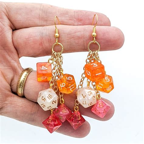 Mini Lesbian Pride Dice Earrings DND Or Pathfinder Etsy