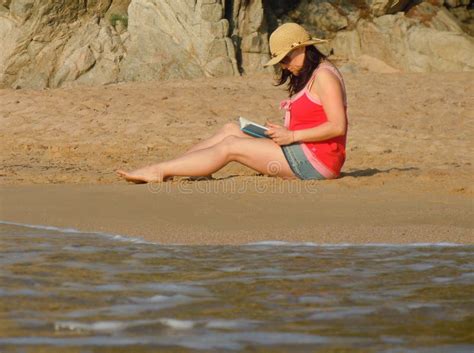 Reading On The Beach Stock Photo Image Of Reading Read