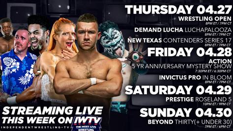 Live This Week On Iwtv Prestige Beyond Action And More News