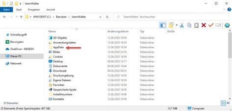 Wof R Ist Der Ordner Appdata Der Windows Papst It Blog Walter