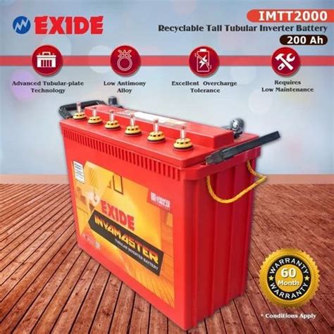 EXIDE In A Master 200 AH Tall Tubular Battery 12 V At 14000 In