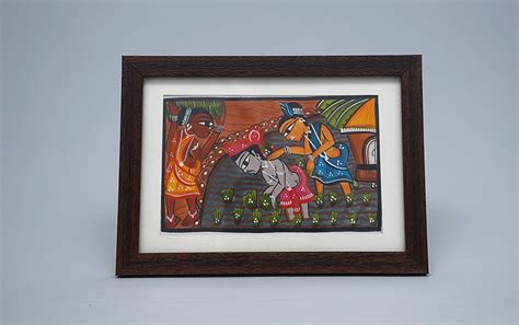 Buy Harvesting Santhal Painting - A5 Size Frame Online Indic Inspirations