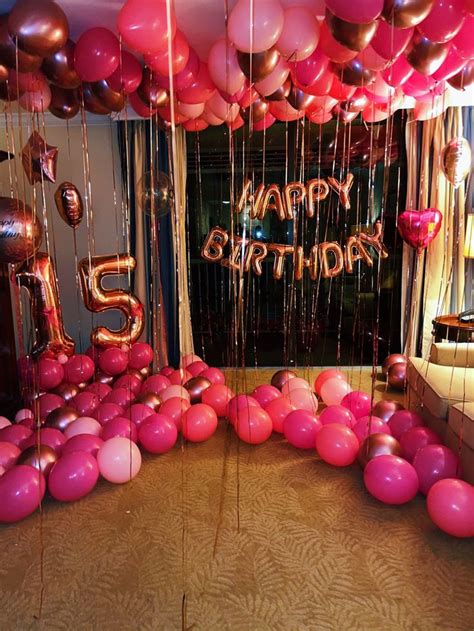 hotel room balloon decor | Simple birthday decorations, Hotel birthday ...