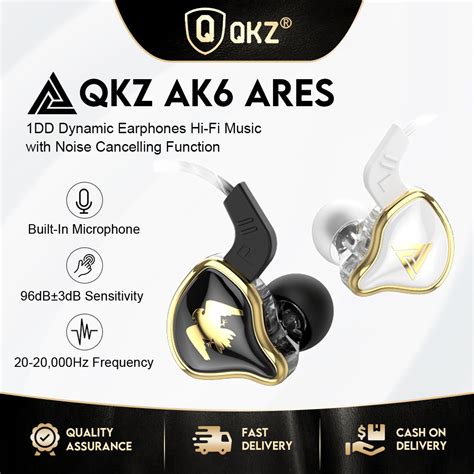 Qkz Ak6 Ares 1dd Dynamic Earphone Hifi Music Ear Earphones Sport Noise