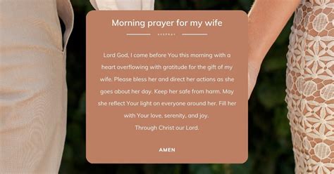 Morning Prayer For My Wife