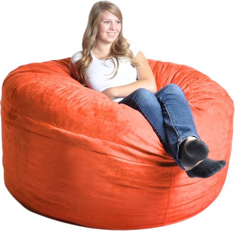 Slacker Sack 5 Feet Foam Microsuede Beanbag Chair Jumbo Orange Home And Kitchen