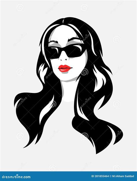 Portrait Of A Beauty Woman With Long Wavy Hair And Wear Sunglasses