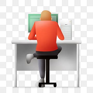 Monitoring Clipart Man On A Desktop Monitor With Graphs Cartoon Vector