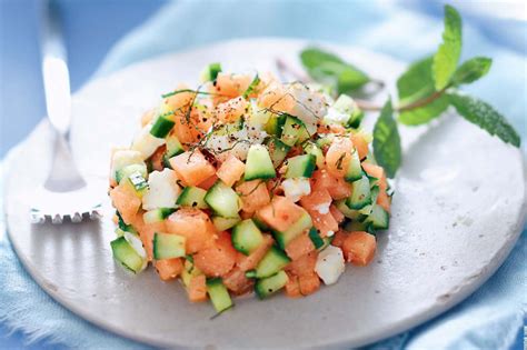 Recette Tartare De Melon Feta Concombre Et Menthe Marie Claire