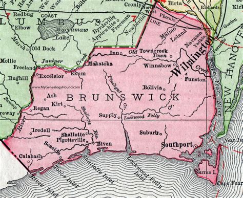 Brunswick County Nc Map - Map Of West