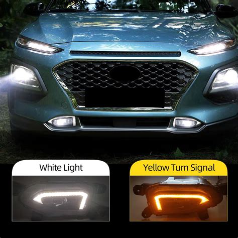 Cscsnl 2pcs Fog Lamp For Hyundai Kona 2017 2018 2019 2020 Yellow Turn