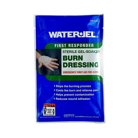 Hydrogel Burn Dressing Water Jel First Responder Sheet X Inch