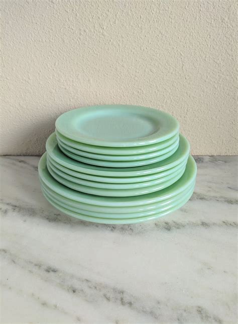 Fire King Jadeite Restaurant Ware Plate Vintage Jadeite Dishes Plates Dining Fire King