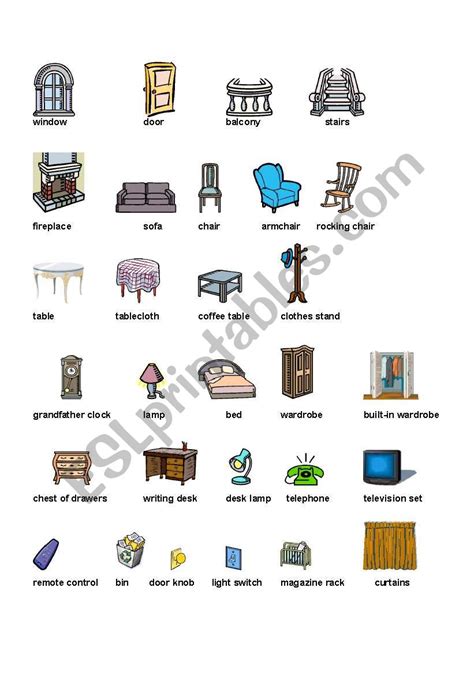 Home Vocabulary Esl Worksheet By Cucha