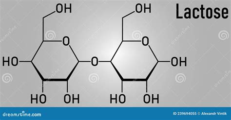 Lactose Milk Sugar Molecule Skeletal Formula Chemical Structure