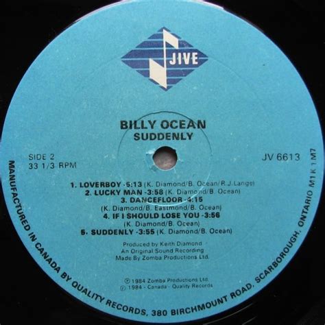 Billy Ocean – Suddenly - Record Cellar Canada