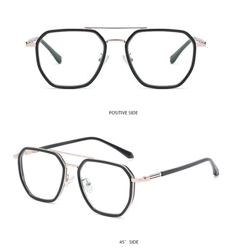 Anti Blue Light Square Big Frame Plain Eye Glasses Computer Glasses Tr90 Double Bridge