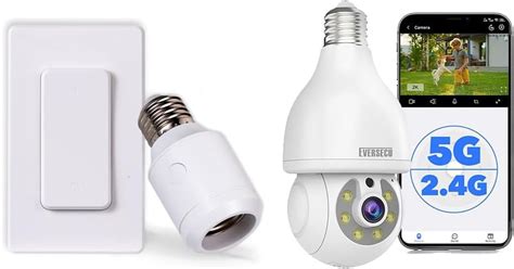 Eversecu Pcs Smart Light Socket Pcs Light Bulb Security Camera