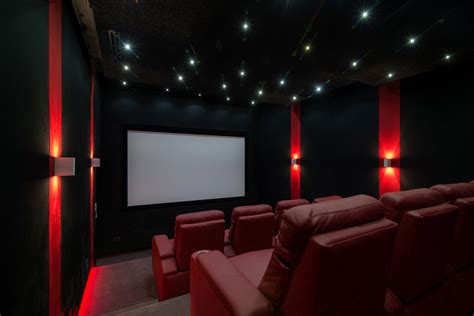 Red And Black Home Theater Contemporary Home Theater Other By