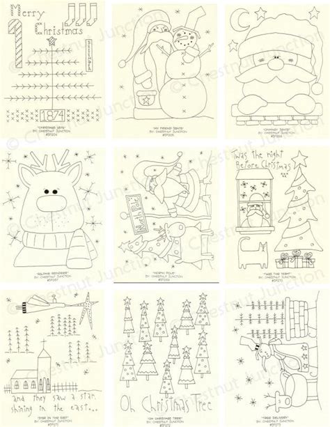 Christmas 3 Embroidery Bundle 9 Primitive Stitchery Epattern Designs