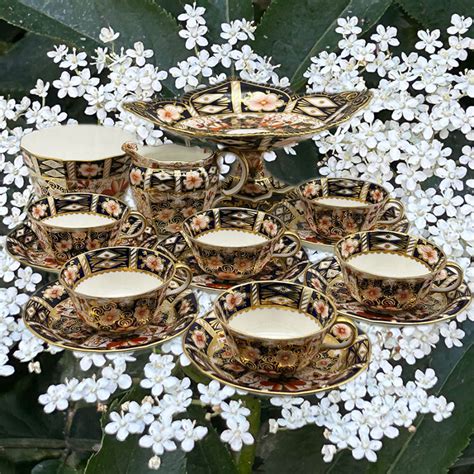 Royal Crown Derby Porcelain Japanese Imari Pattern Part Tea Set