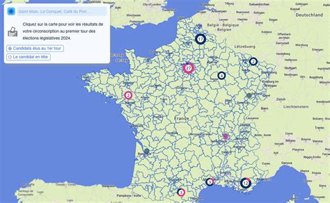 Cartes des résultats du premier tour des circonscriptions et des