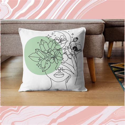 floral woman line art 6