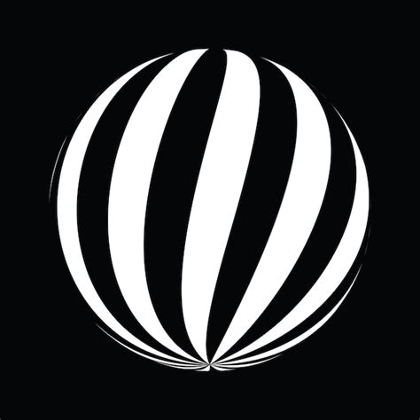 Premium Vector | A black and white ball with stripes