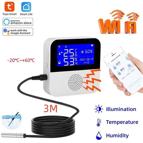 Tuya Wi Fi Usb Temperatura Senor Externo M Monitoramento Remoto Alarme