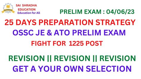 Days Goal To Crack Ossc Je Ato Prelim Exam Ossc Prelim Exam