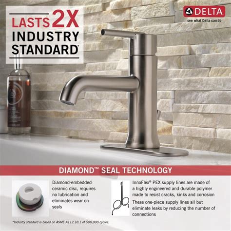 Delta Trinsic Stainless 1 Handle 4 In Centerset Watersense Mid Arc