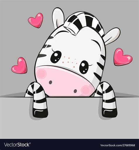 Cute Pink Zebra Cartoon