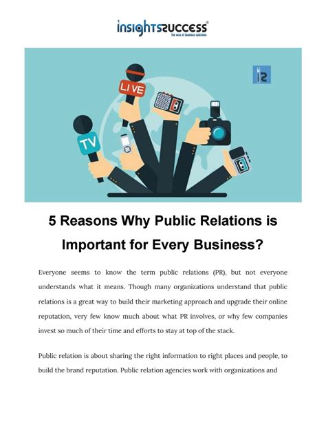 5 Reasons Why Public Relations Is Important For Every Business By