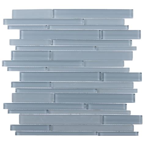 Home › Cerulean Blue Glass Random Linear Strip Mosaic Tile