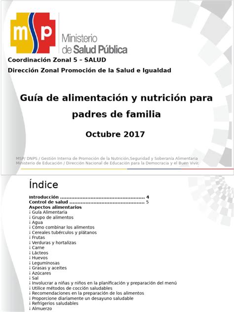 Msp Czs5 Guia De Nutrición Padres Oct 2017 Pdf Alimentos Nutrición