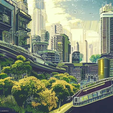 Beautiful Happy Picturesque Charming Sci Fi City In Stable