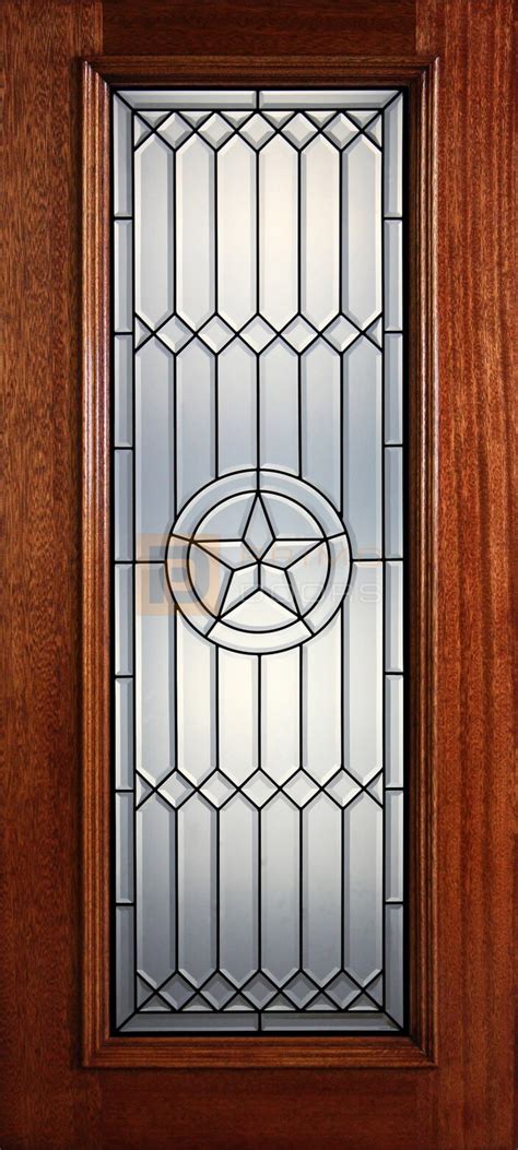 Full Lite Decorative Glass Mahogany Wood Front Door Pd L Cb