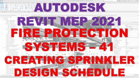 Revit Mep 2021 Fire Protection Systems 41 Creating A Sprinkler Design Schedule Youtube