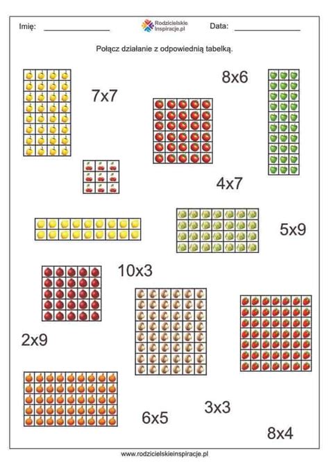 Tabliczka mnożenia do 50 do druku Karty pracy ćwiczenia w PDF do