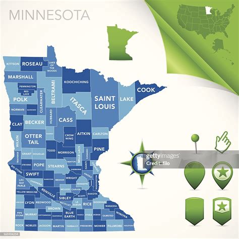 Minnesota County Map High Res Vector Graphic Getty Images