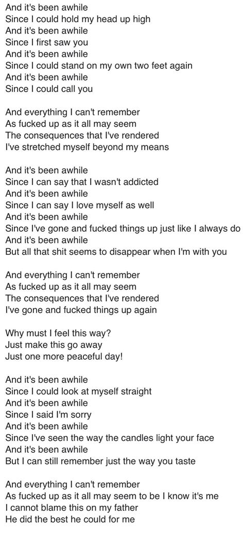 Staind.....It's Been Awhile Staind Lyrics, Life Lyrics, Great Song ...