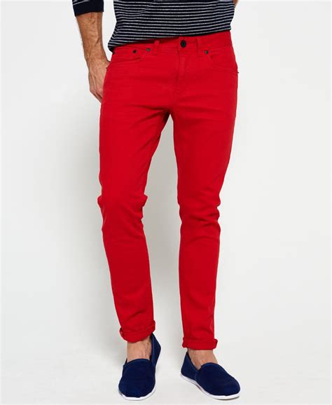 Men's - Skinny Jeans in Rebel Red | Superdry IE