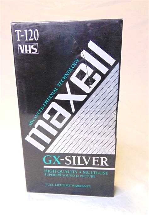 Maxell T120 Blank VHS Tapes GX Silver 6 Hour VCR Recording 4 NEW SEALED