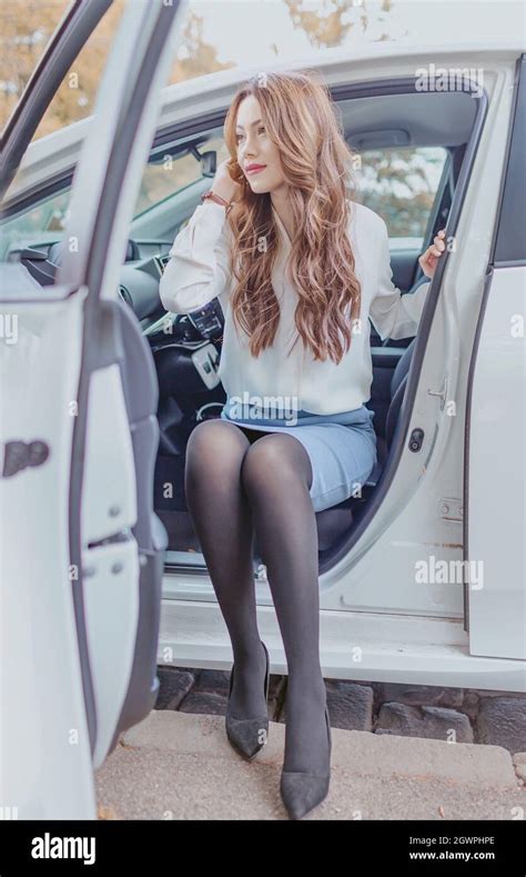 Woman tights car High Resolution Stock Photography and Images - Alamy