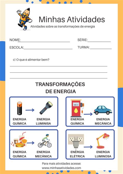 Exercícios Sobre Transformações De Energia 8 Ano Gabarito