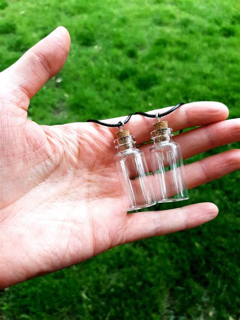 Empty Vial Necklace Glass Bottle Necklace Mini Glass Jar Etsy