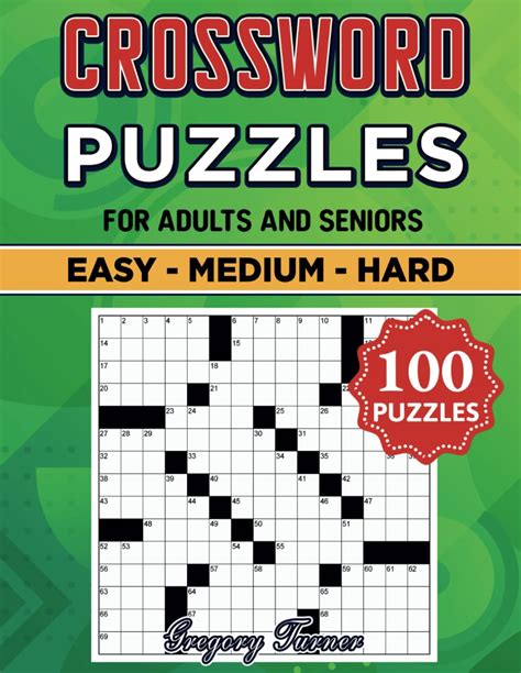 Easy Medium Hard Crossword Puzzle Book For Adults And Seniors